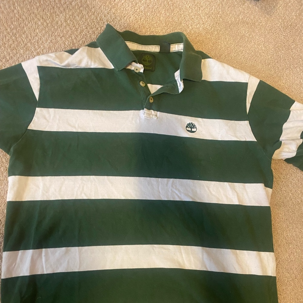 large timberland green polo shirt, mens, good quality